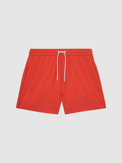 Plain Drawstring Swim Shorts Bright Orange | Men