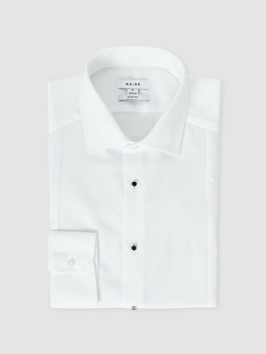 Slim Fit Cotton Marcella Tuxedo Shirt White | Men