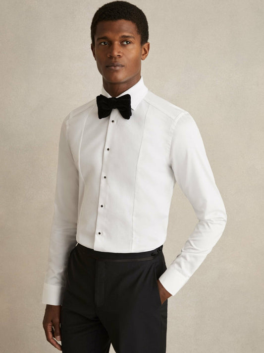 Slim Fit Cotton Marcella Tuxedo Shirt White | Men