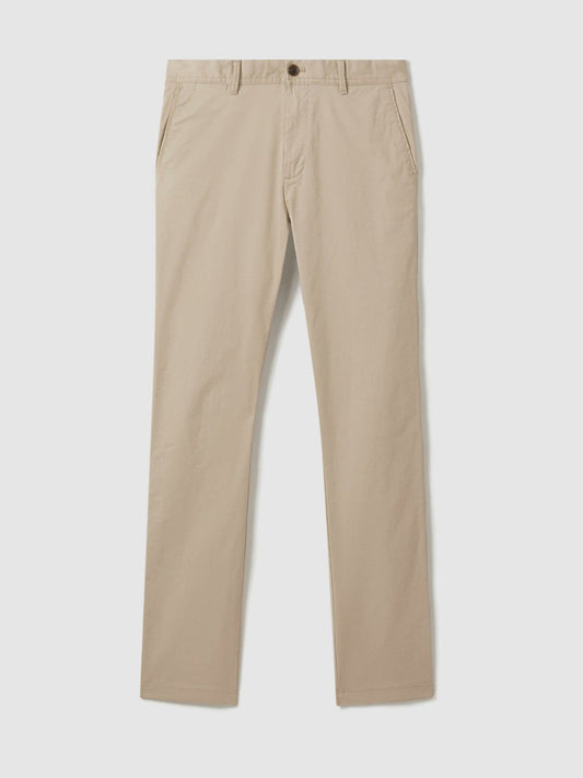 Slim Fit Washed Cotton Blend Chinos Stone | Men