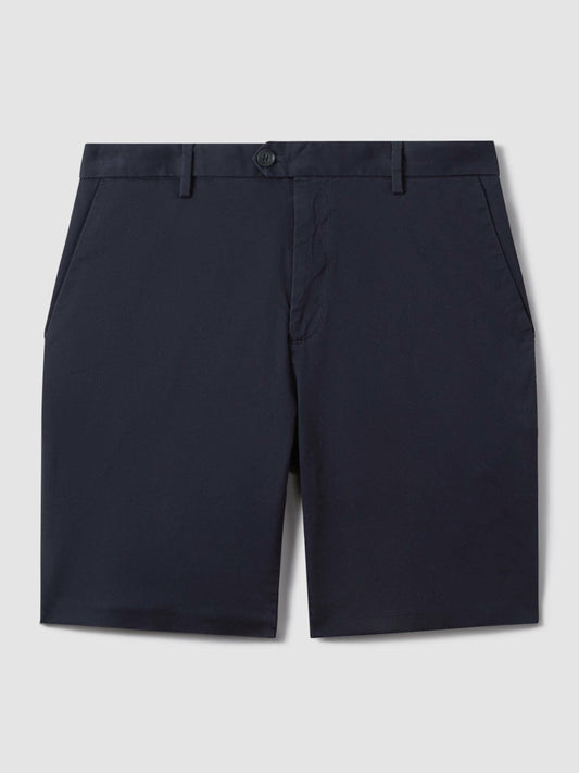 Cotton Chino Shorts with Stretch Navy | Men