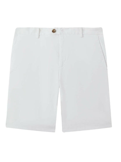 Cotton Chino Shorts with Stretch White | Men