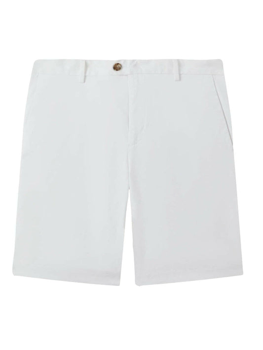 Cotton Chino Shorts with Stretch White | Men