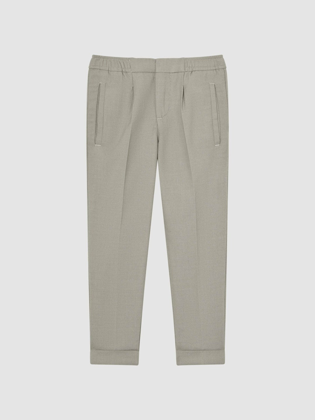 9-14 yrs Relaxed Elasticated Trousers with Turn-Ups Taupe | Children & Baby