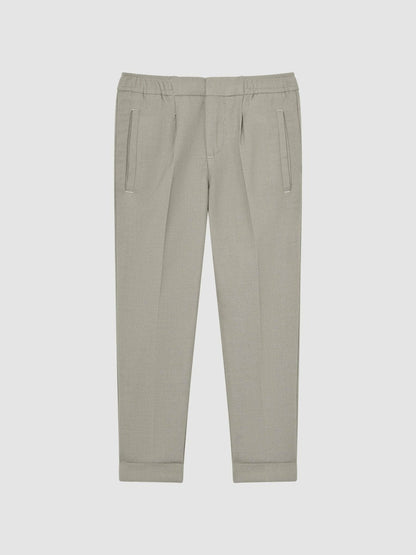 9-14 yrs Relaxed Elasticated Trousers with Turn-Ups Taupe | Children & Baby