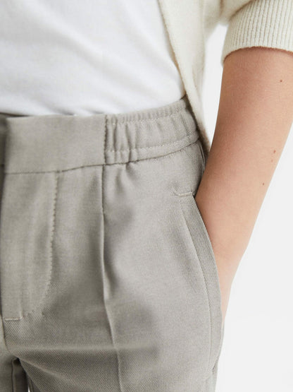 9-14 yrs Relaxed Elasticated Trousers with Turn-Ups Taupe | Children & Baby