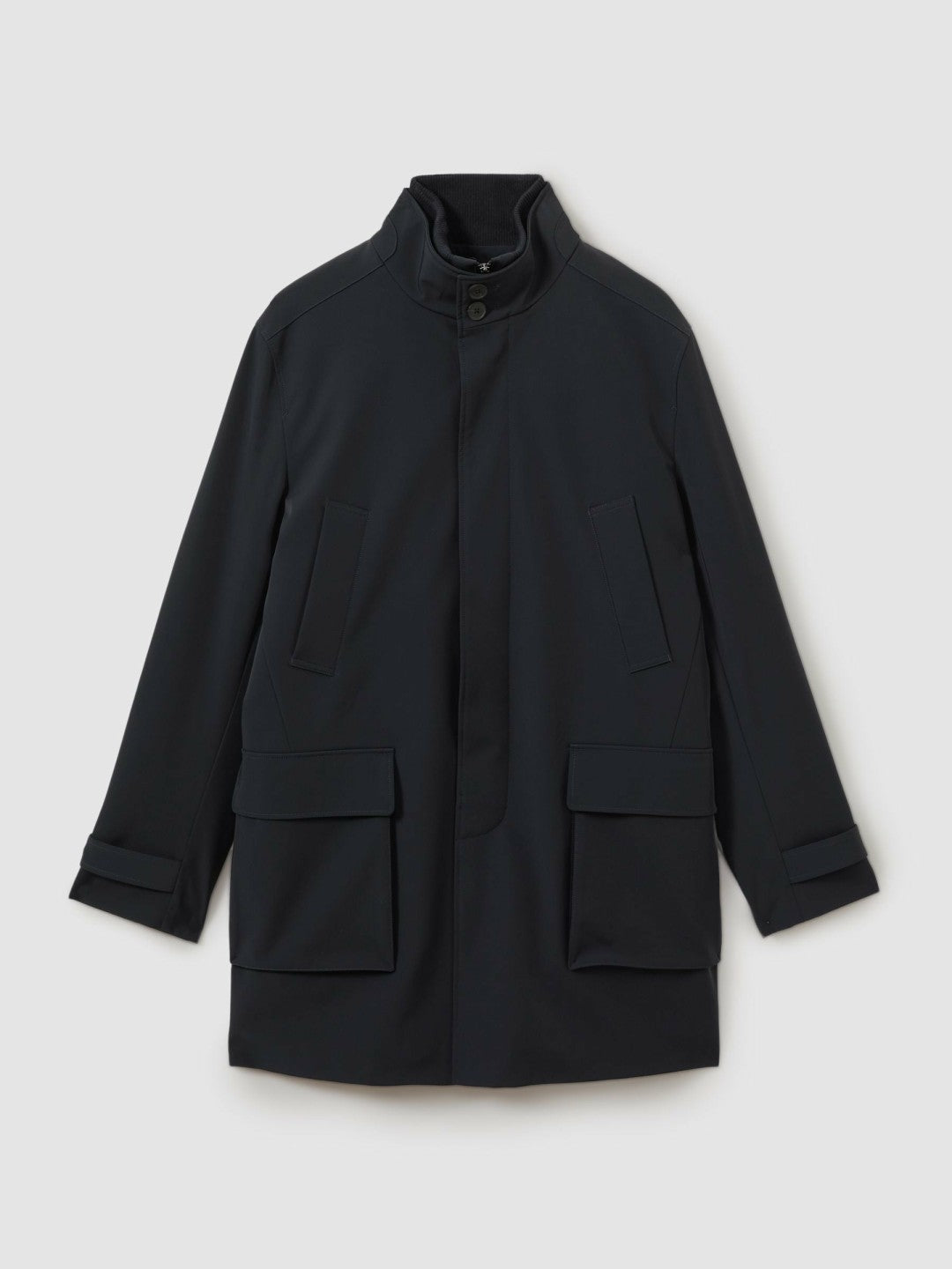 Hybrid Removable Funnel Neck Overcoat Navy | Men