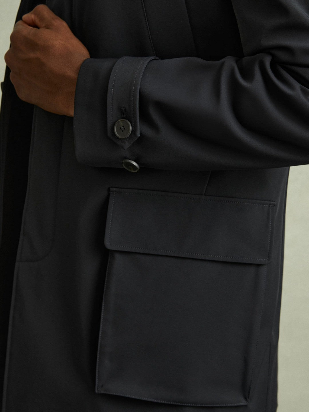 Hybrid Removable Funnel Neck Overcoat Navy | Men