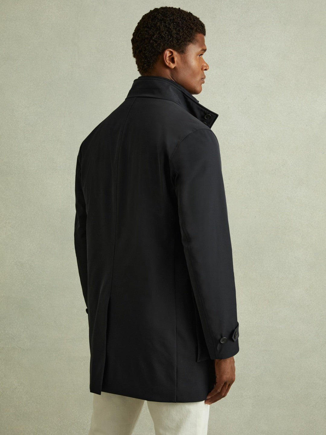 Hybrid Removable Funnel Neck Overcoat Navy | Men
