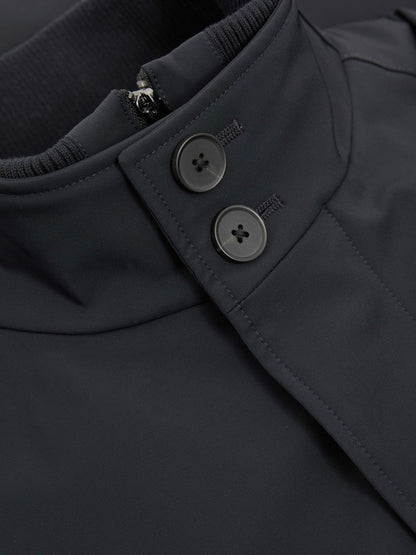 Hybrid Removable Funnel Neck Overcoat Navy | Men