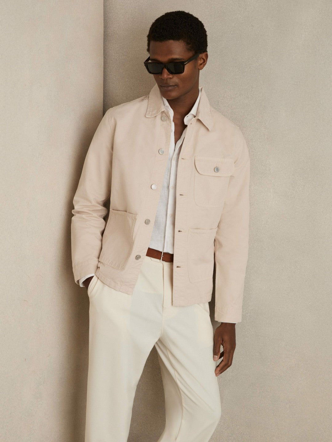 Cotton Worker Jacket Stone | Men