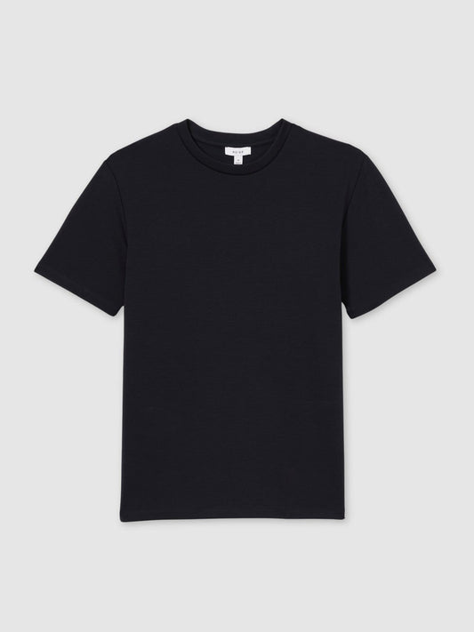 Interlock Jersey Crew Neck T-Shirt Navy Blue | Men