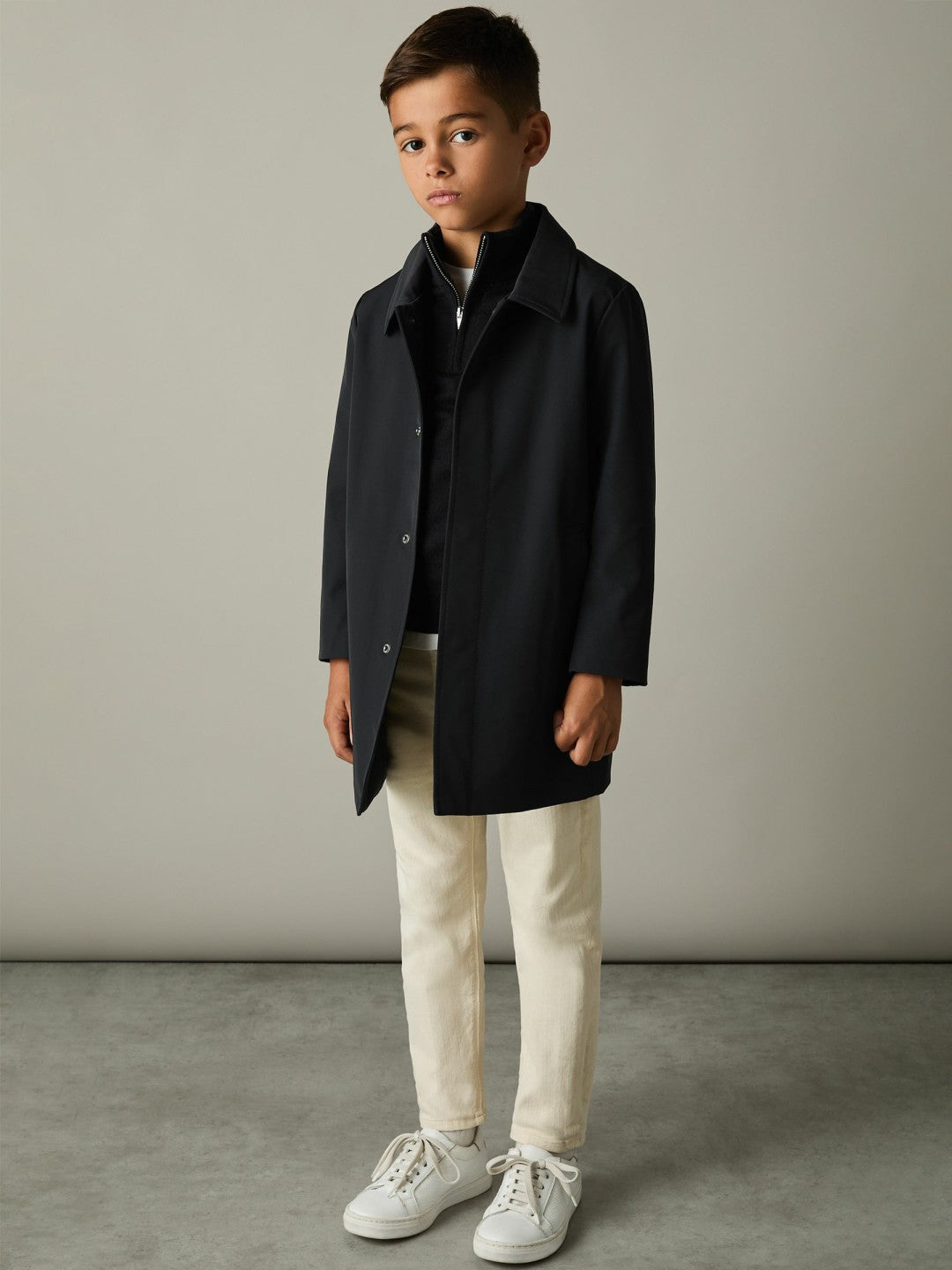 9-13 yrs Gabardine Coat with Removable Gilet Navy | Children & Baby