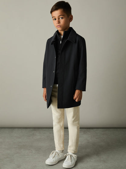 9-13 yrs Gabardine Coat with Removable Gilet Navy | Children & Baby