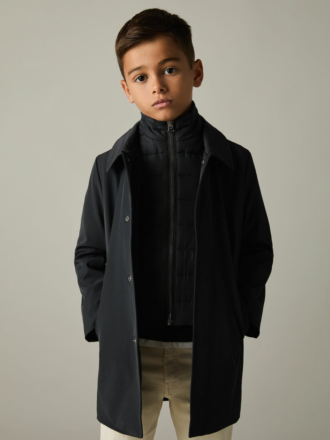 9-13 yrs Gabardine Coat with Removable Gilet Navy | Children & Baby
