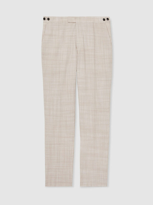 Check Regular-Fit Suit Trousers Stone | Men