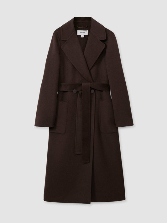 Petite Wool Blend Double Breasted Blindseam Coat Chocolate | Women