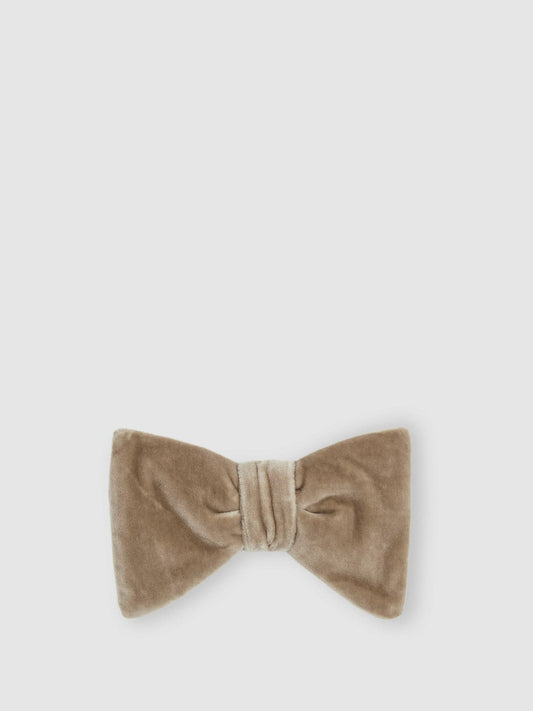 Velvet Bow Tie Taupe Brown | Men