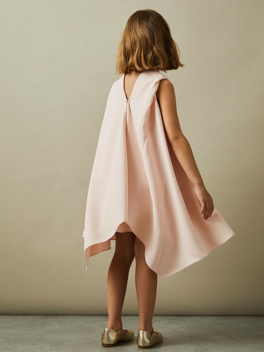 9-13 yrs High-Neck Drape Back Dress Pink | Children & Baby
