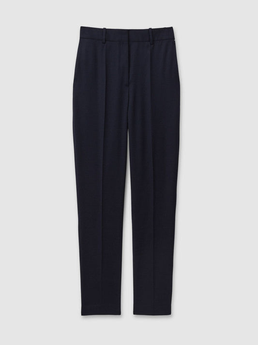 Textured Slim Fit Suit Trousers Navy | Women