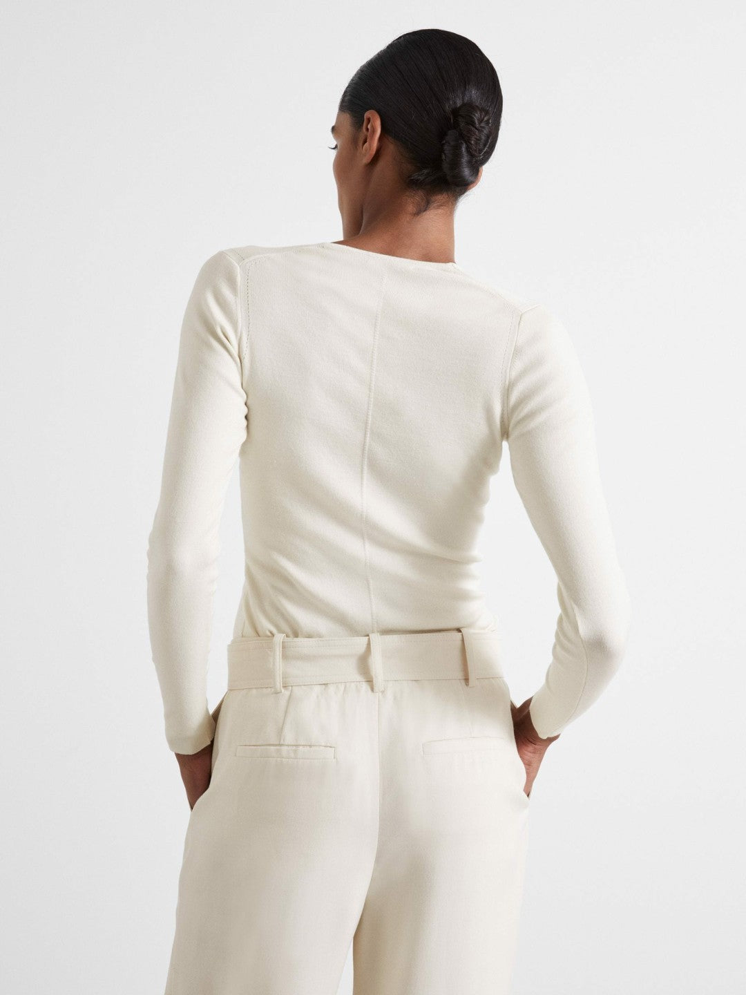 Atelier Knitted Silk-Blend Top Off White | Women
