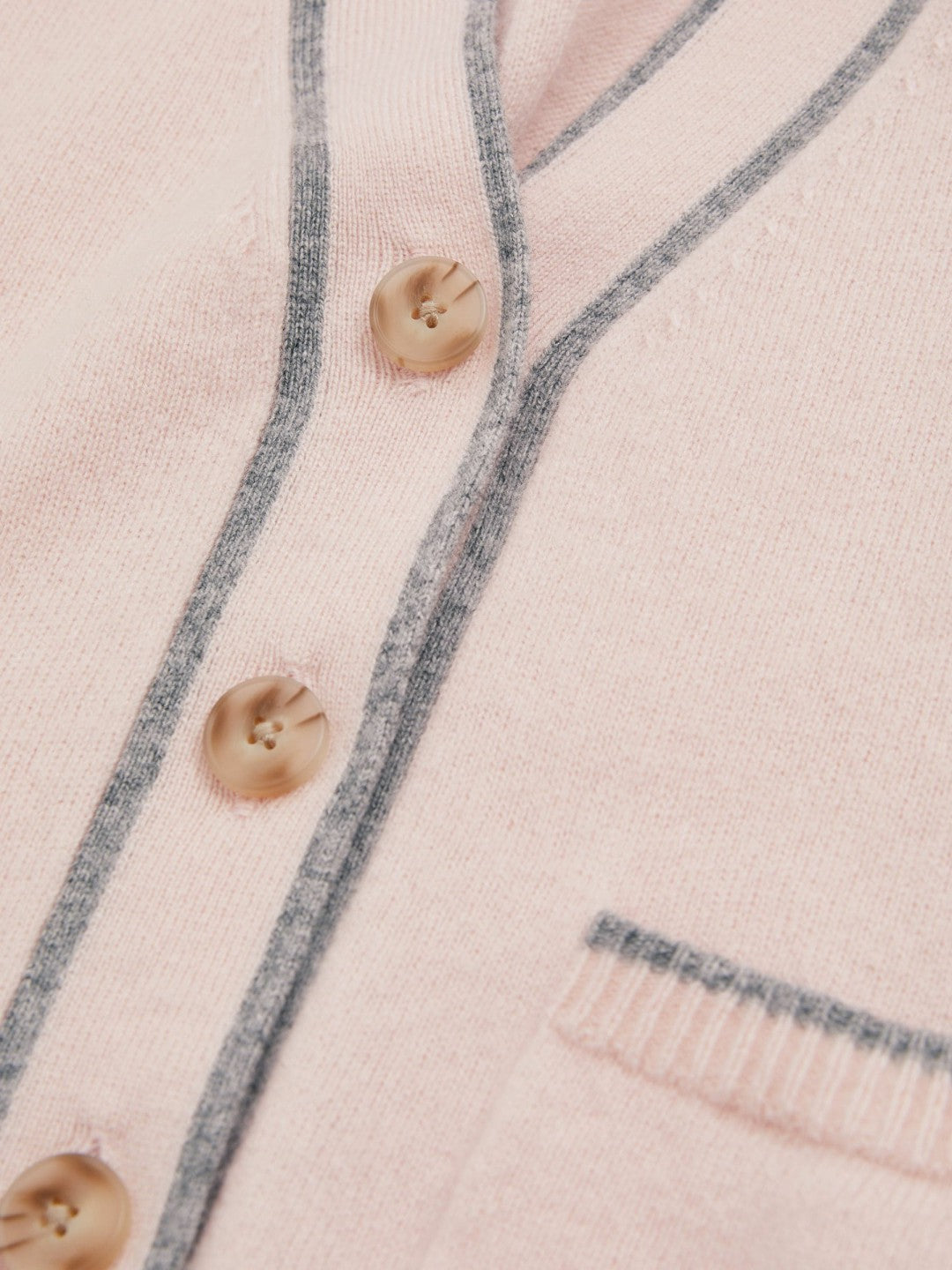 9-13 yrs Wool-Blend Stripe-Detail Cardigan With Cashmere Pink | Children & Baby