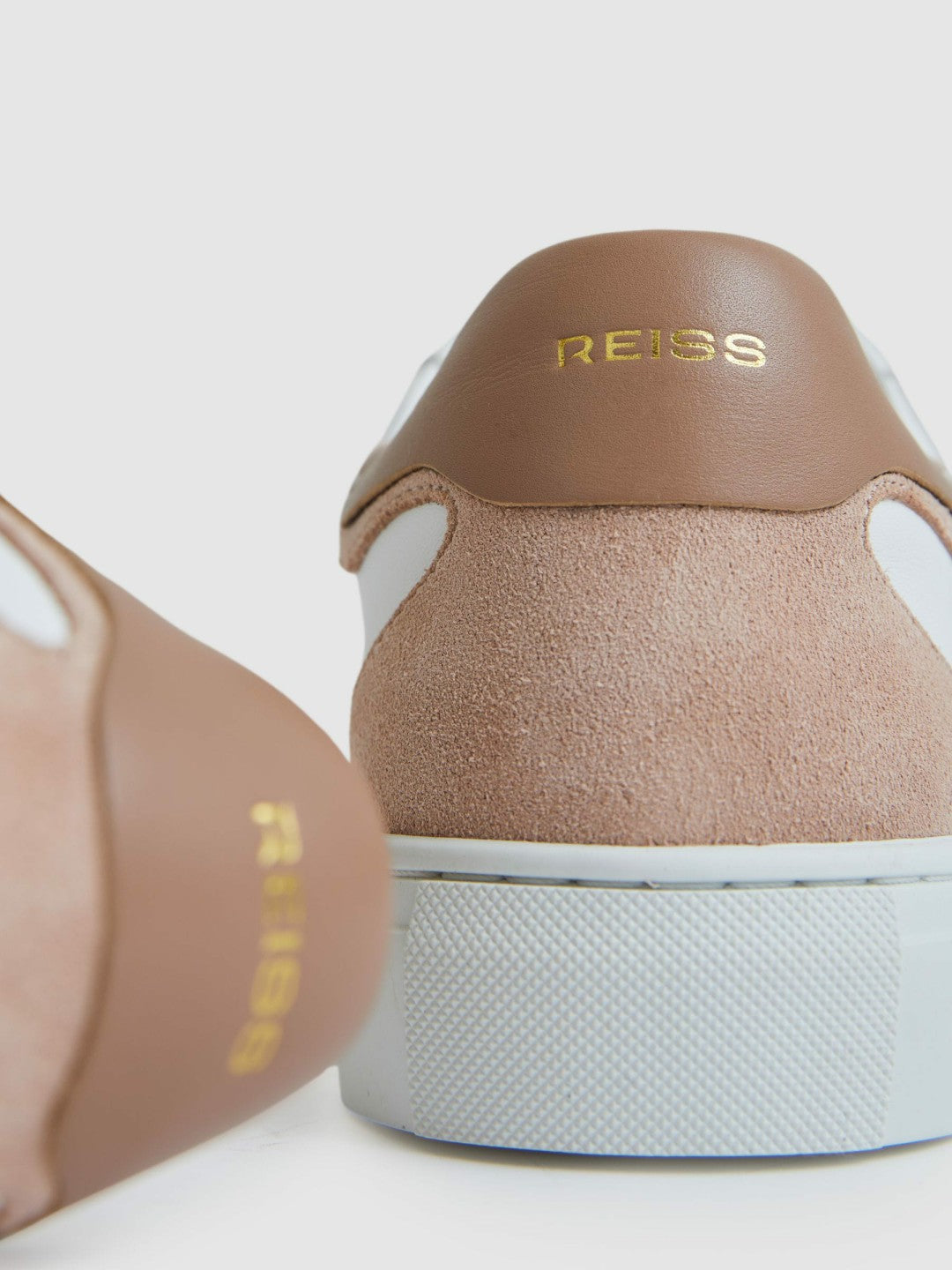 Leather Contrast Detail Trainers White/Nude | Women
