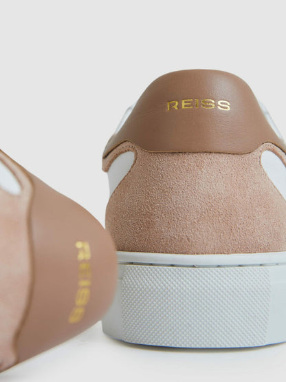 Leather Contrast Detail Trainers White/Nude | Women