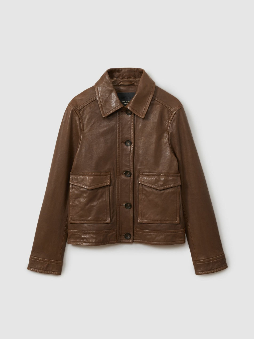 Leather Trucker Jacket Chocolate | Women
