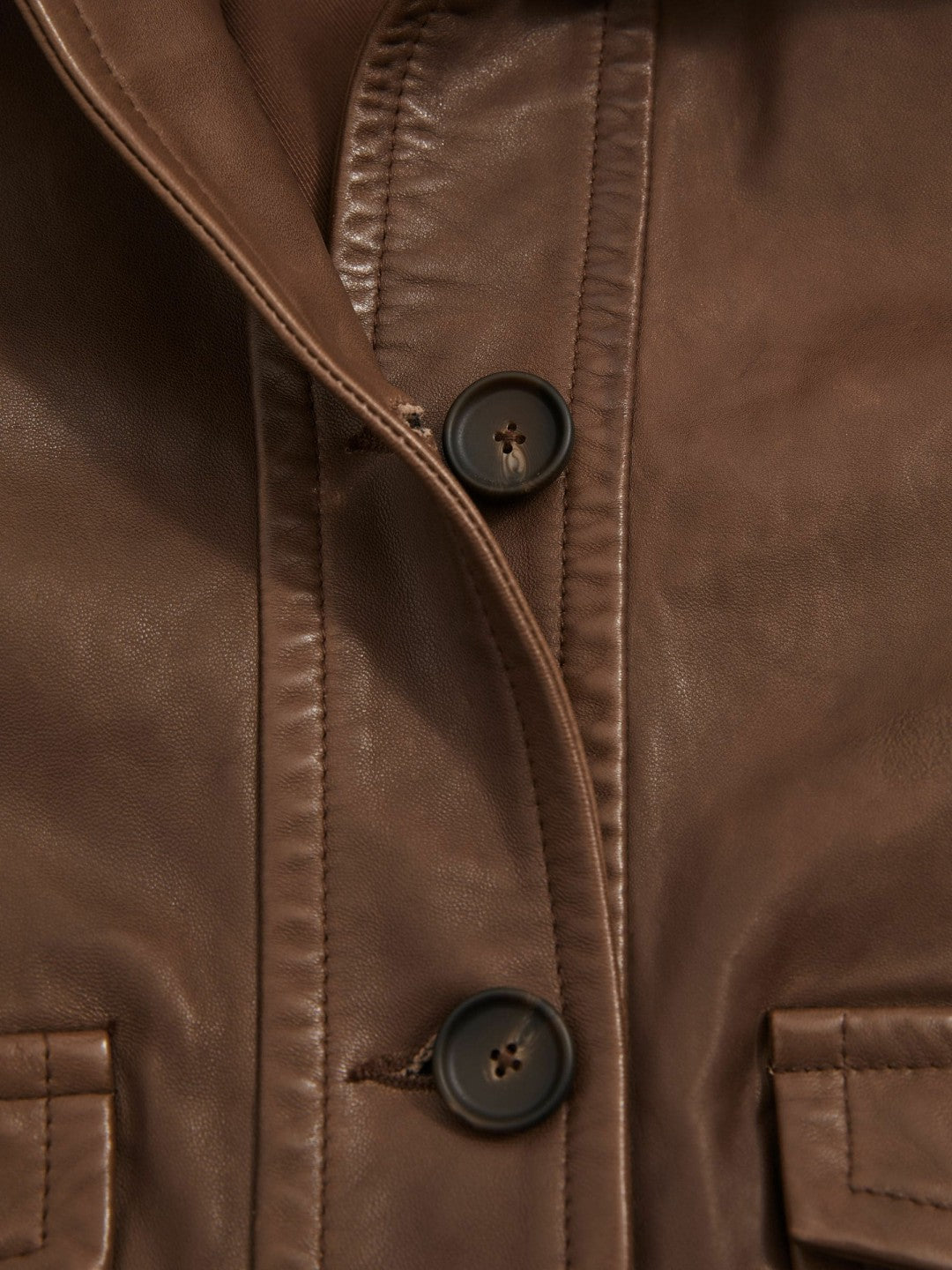 Leather Trucker Jacket Chocolate | Women