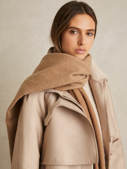 Wool-Cashmere Scarf Biscuit | Women
