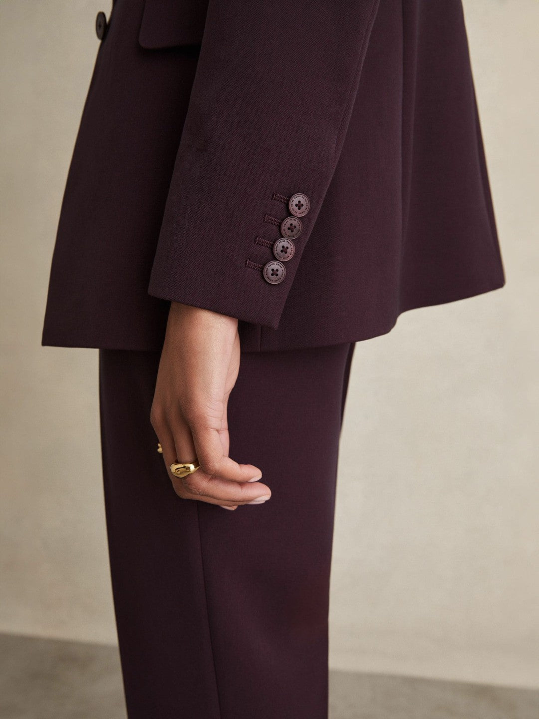 Petite Tailored Single Breasted Suit Blazer Berry | Women