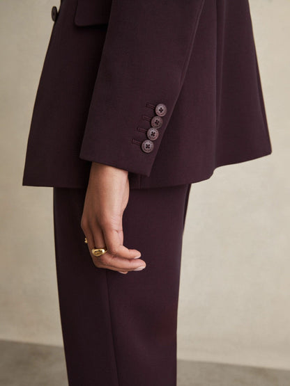 Petite Tailored Single Breasted Suit Blazer Berry | Women