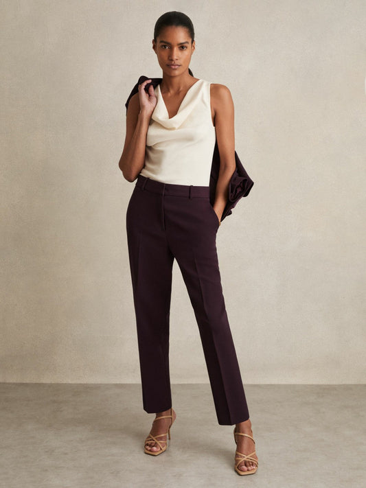 Petite Slim Fit Suit Trousers Berry | Women