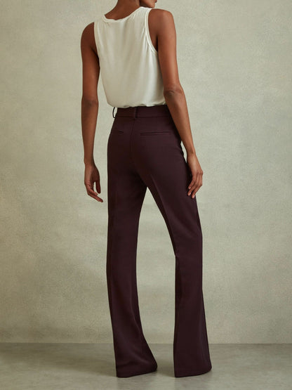 Petite Flared Suit Trousers Berry | Women