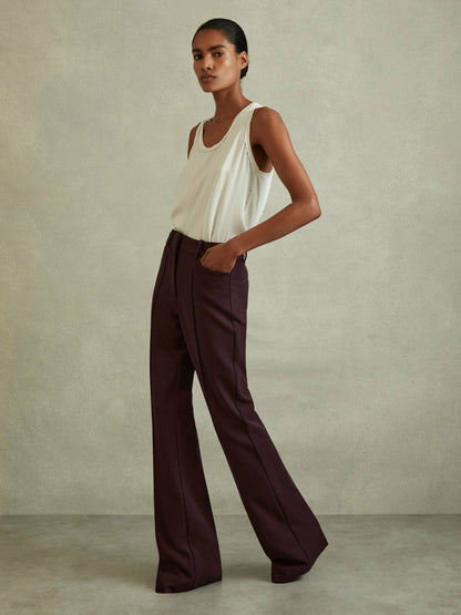 Petite Flared Suit Trousers Berry | Women