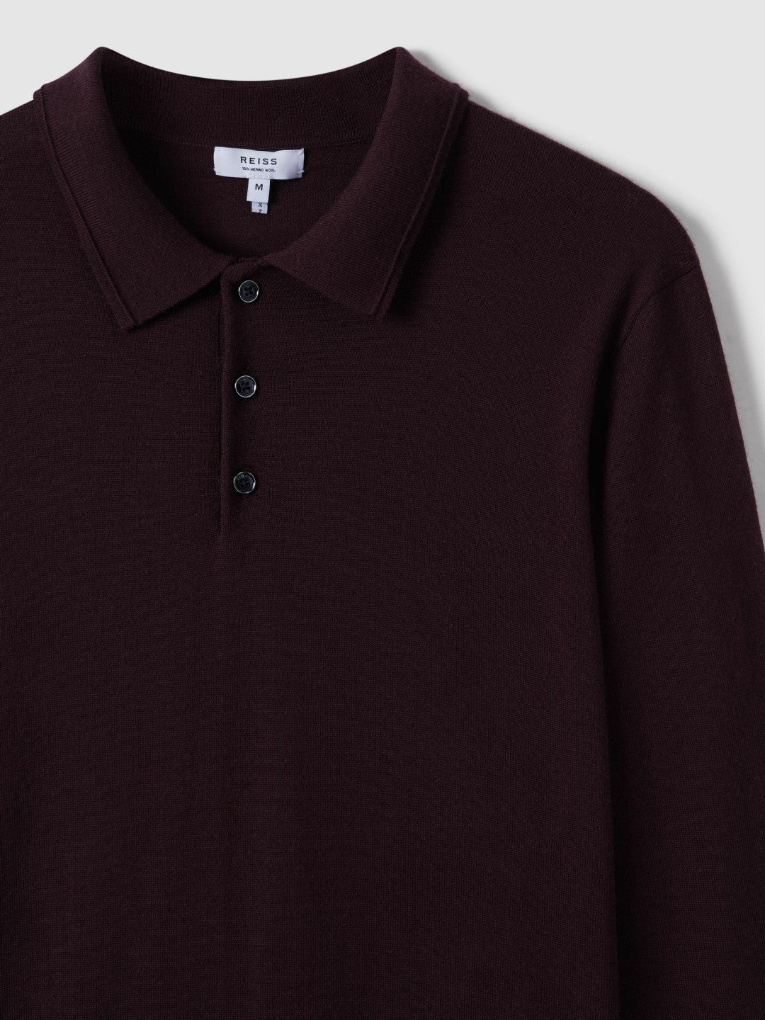 Merino Wool Polo Shirt Dark Bordeaux | Men
