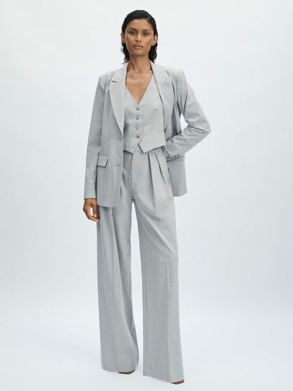 Good American Sharkskin Suit Waistcoat Heather Grey | Women