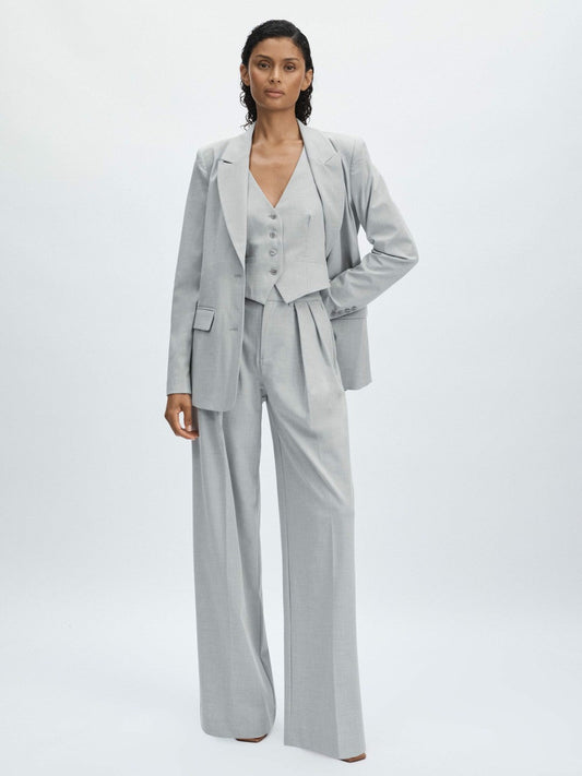 Good American Sharkskin Suit Waistcoat Heather Grey | Women