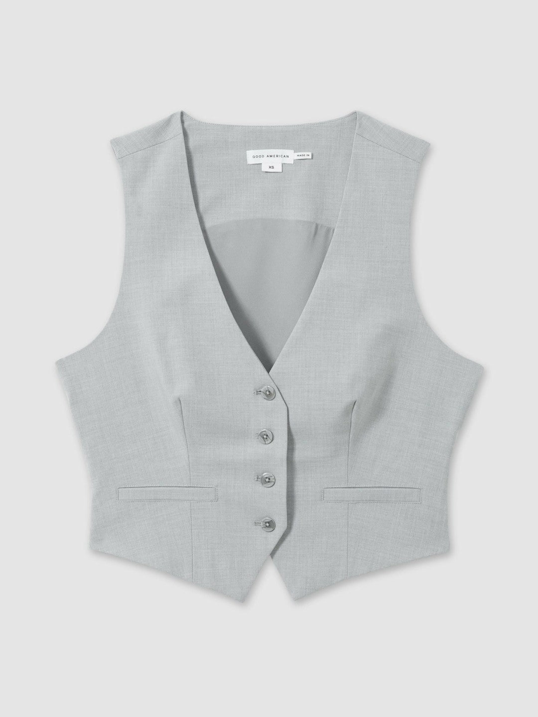 Good American Sharkskin Suit Waistcoat Heather Grey | Women
