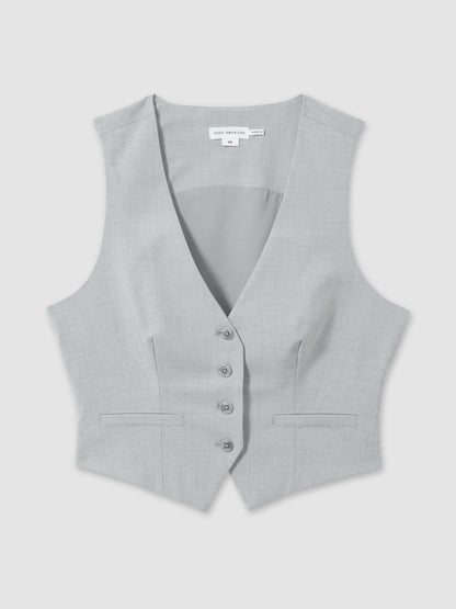 Good American Sharkskin Suit Waistcoat Heather Grey | Women