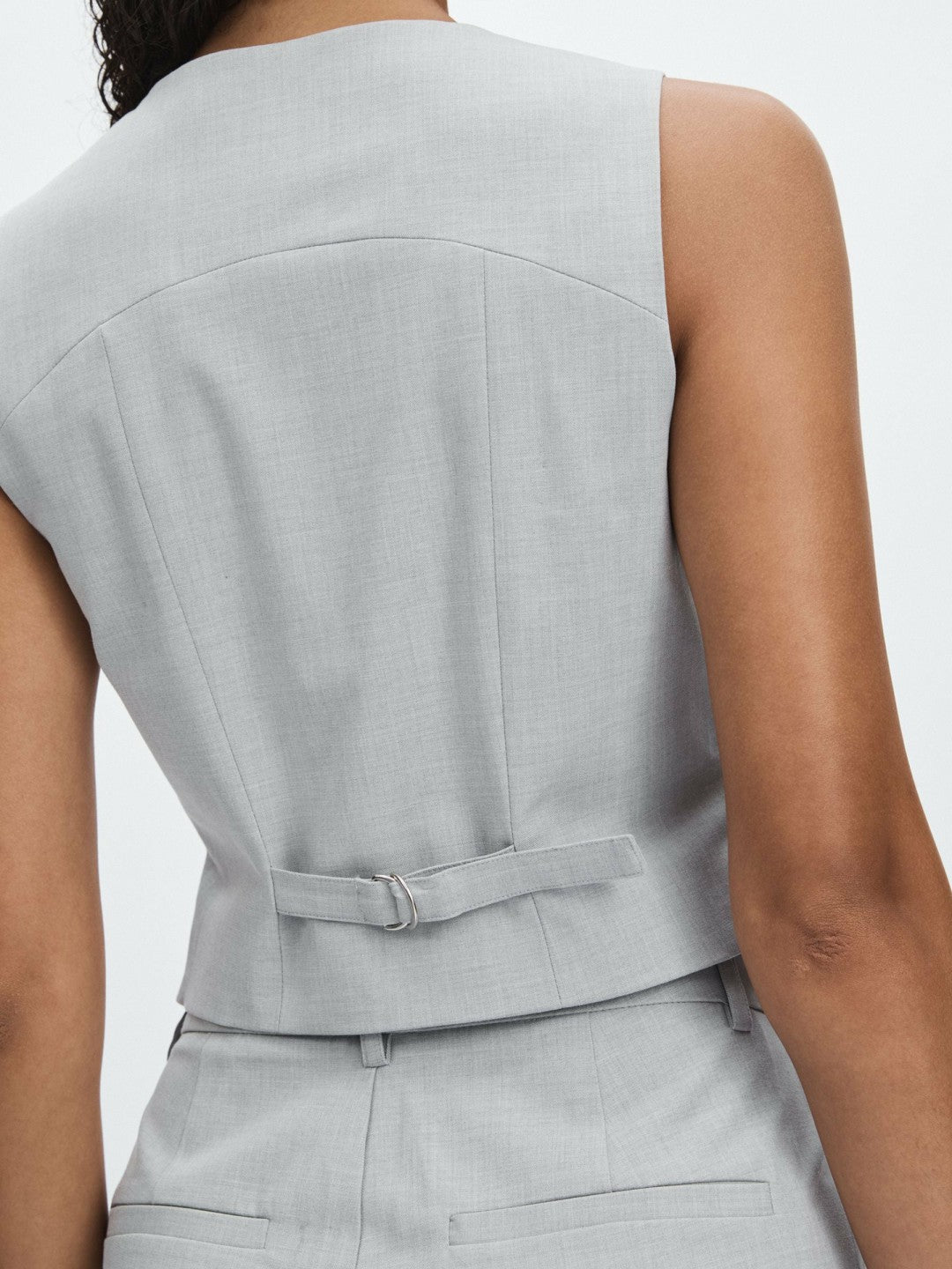 Good American Sharkskin Suit Waistcoat Heather Grey | Women