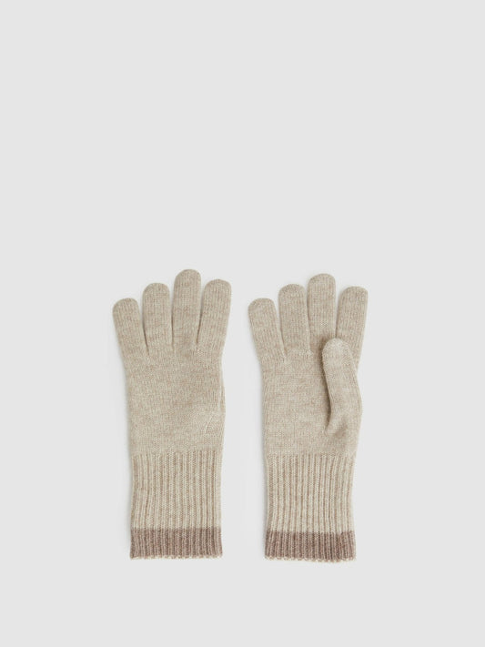 Wool Blend Tipped Gloves Taupe | Women