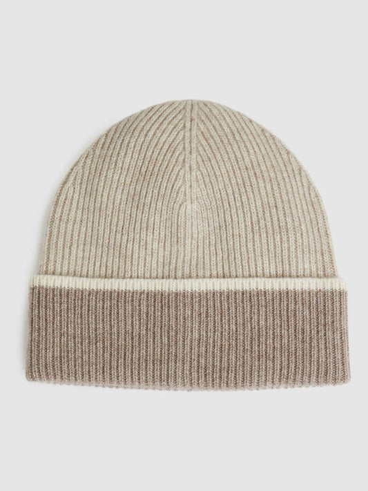 Wool Blend Tipped Beanie Taupe | Women