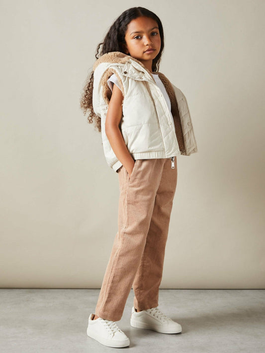 4-9 yrs Reversible Quilted Borg Gilet Brown | Children & Baby