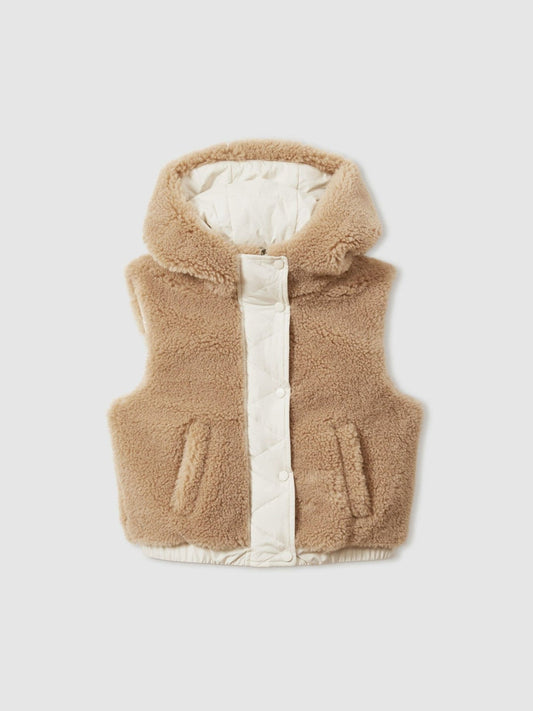 9-13 yrs Reversible Quilted Borg Gilet Brown | Children & Baby