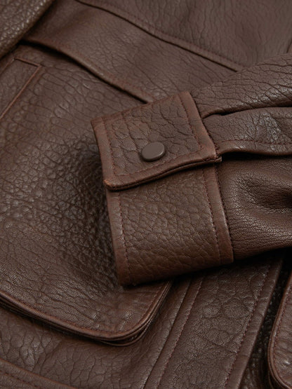 Atelier Grained Leather Jacket Chocolate | Women
