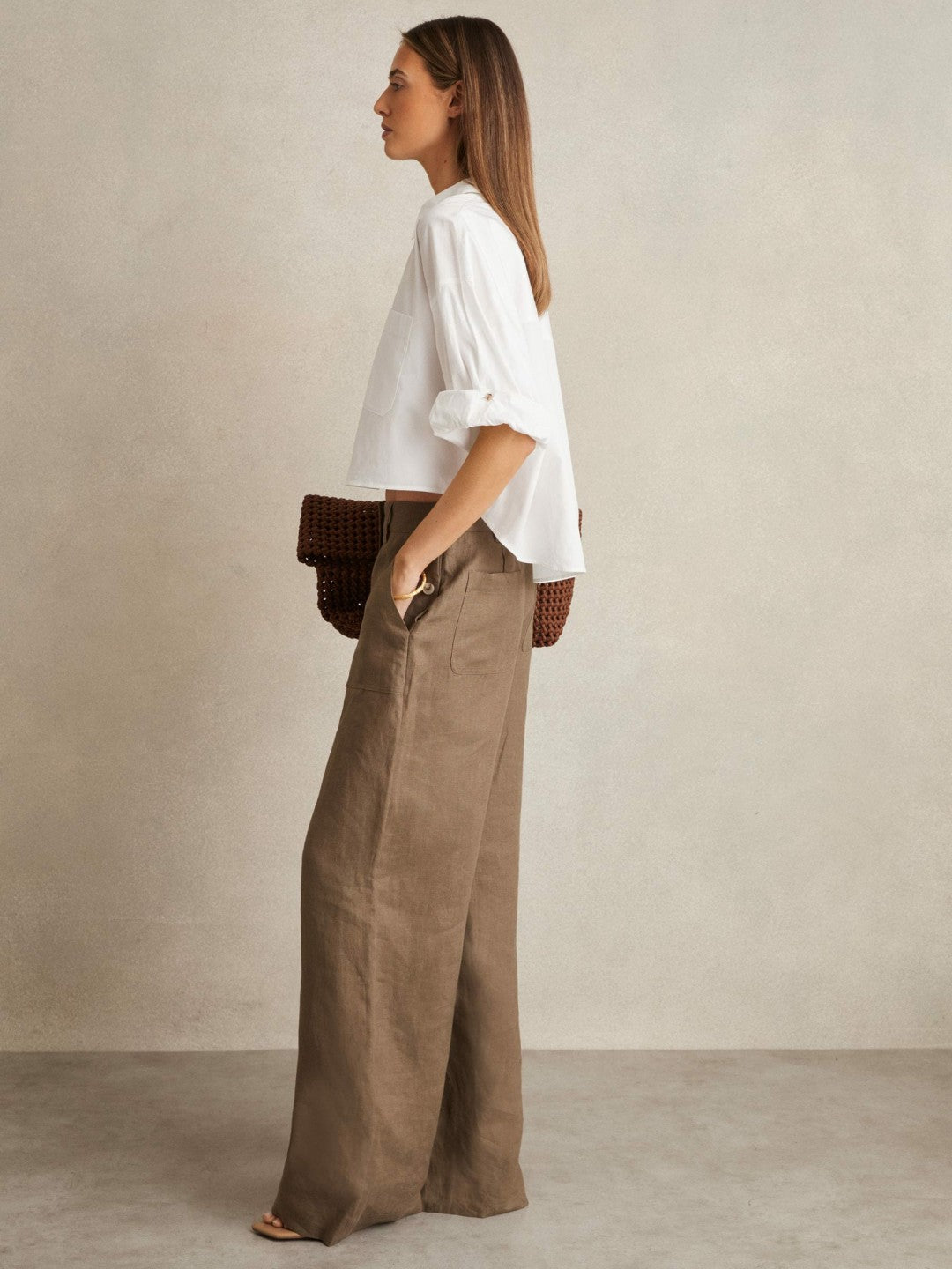 Oversize Cotton Cropped Shirt White | Women