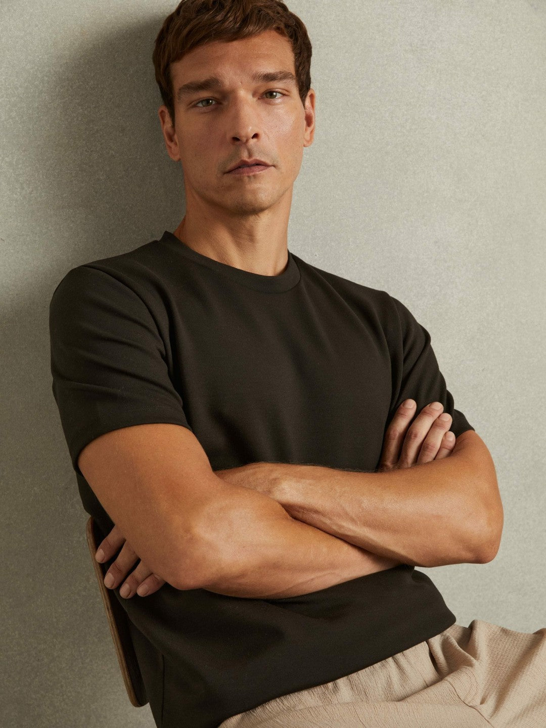 Interlock Jersey Crew Neck T-Shirt Chocolate Brown | Men
