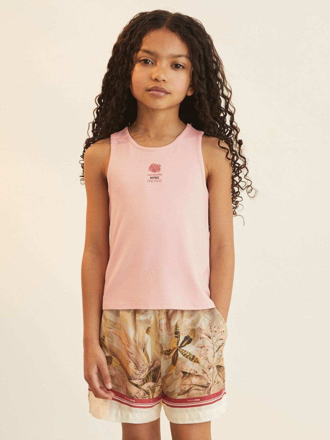 13-14 yrs  | NYBG Satin Floral-Print Shorts Khaki | Children & Baby